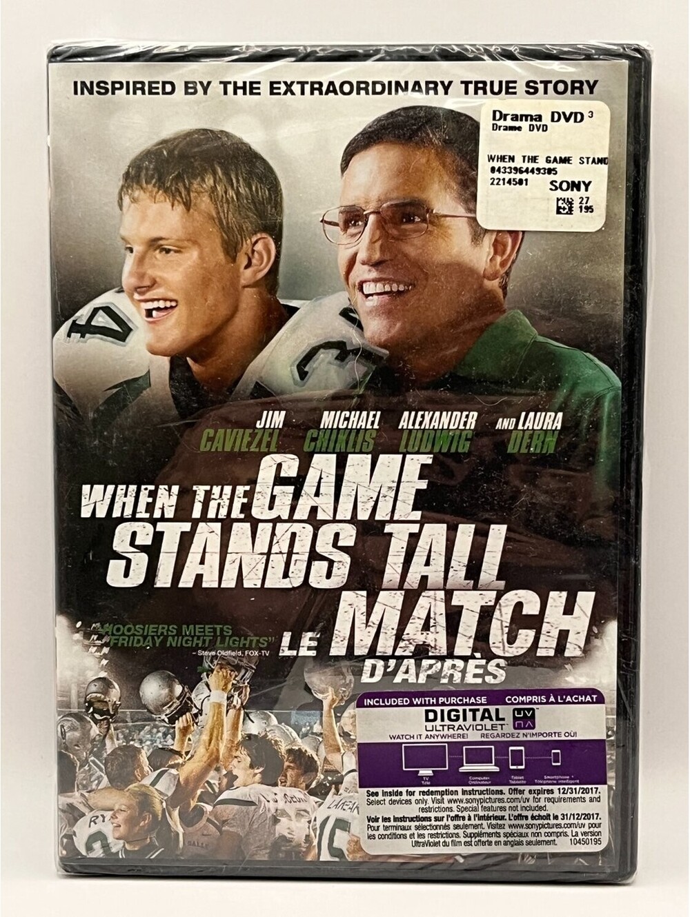 When the Game Stands Tall DVD Standard Edition Jim Caviezel Drama Region 1